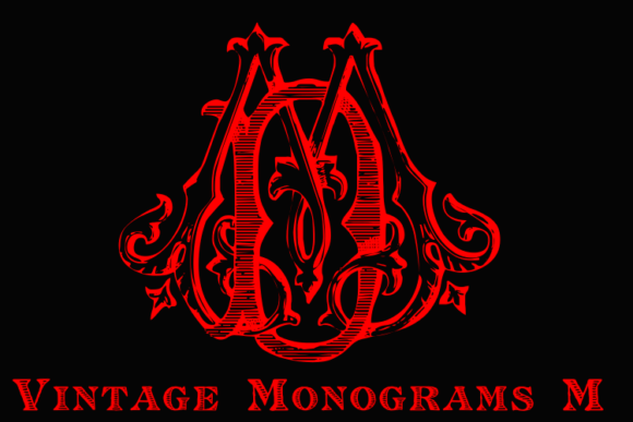 Vintage Monograms M Font for Web Design